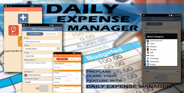 Expense Manager - Android Full Application Android  Mobile App template