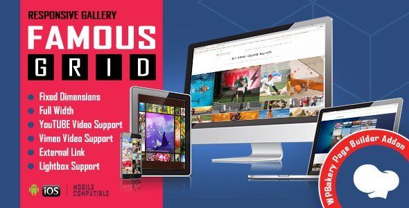 Famous - Responsive Image & Video Grid Gallery for WPBakery Page Builder (formerly Visual Composer) Android Books, Courses &amp; Learning Mobile App template