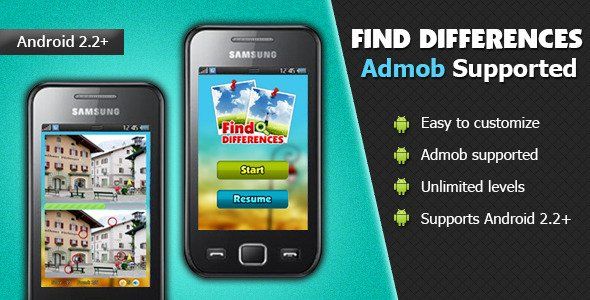 Find Differences Android Game Mobile App template
