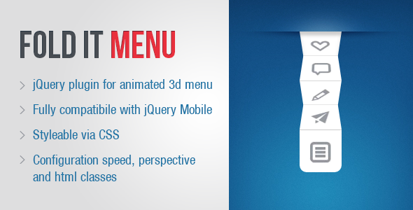 Fold It 3D Menu Android  Mobile App template
