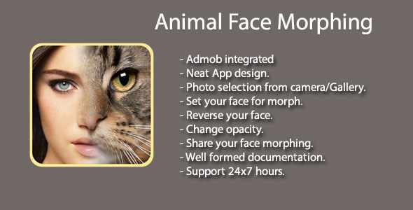 FotoMix - Animal Face Morphing Android  Mobile App template