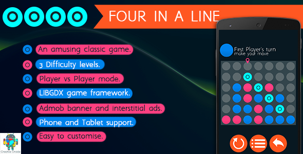 Four In A Line Android  Mobile App template