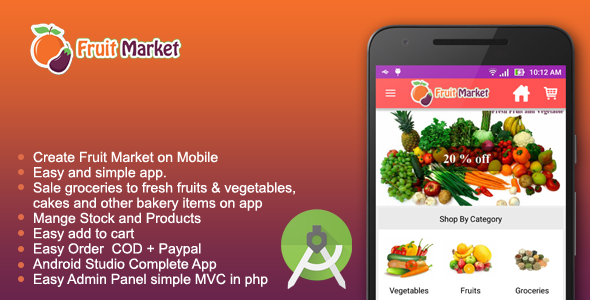 Fruit Market - Local fruit store app Android Ecommerce Mobile App template