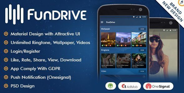 Fundrive - Ringtones, Videos & Wallpapers Download App Android Social &amp; Dating Mobile App template