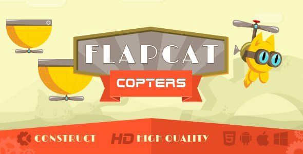 Game FlapCat Copters Android  Mobile App template