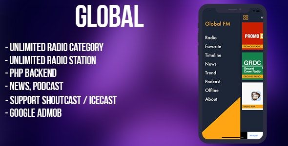 Global - radio, news, podcast + backend (android) - 1