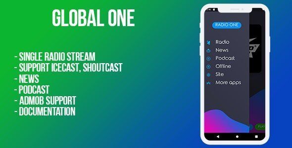 Global (single radio station) Android Android  Mobile App template