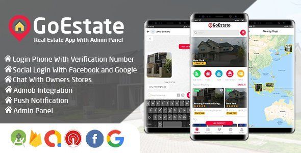 GoEstate - Real Estate App With Admin Panel Android Chat &amp; Messaging Mobile App template