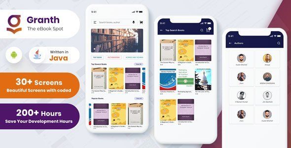 Granth - Android Ebook App + Admin panel Android Books, Courses &amp; Learning Mobile Library