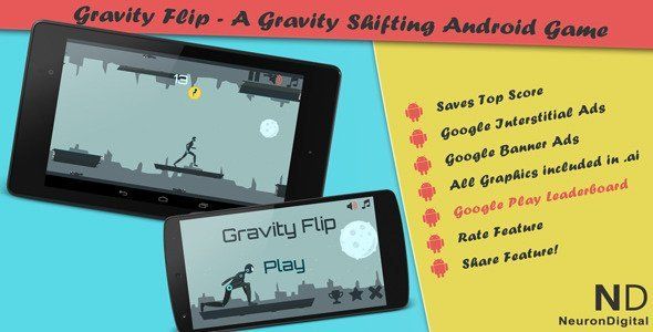 Gravity Flip - A Gravity Shifting Android Game Android Game Mobile App template