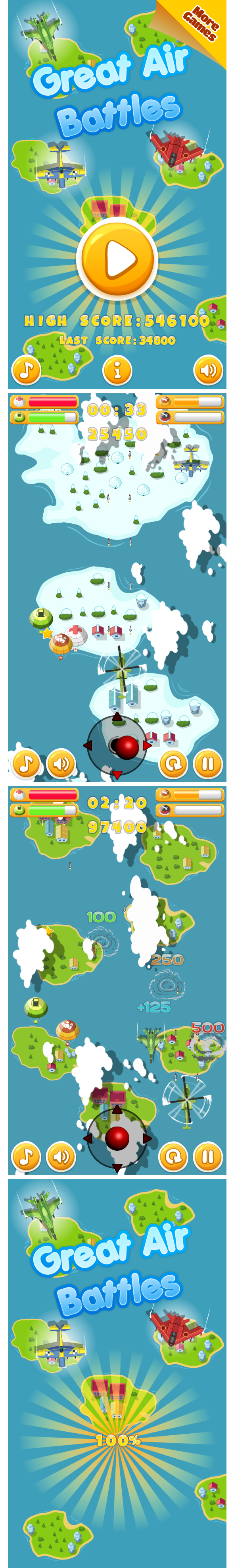 Great Air Battles - HTML5 Mobile Game (Construct 3 | Construct 2 | Capx) - 1