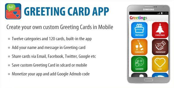 Greeting Card App Android  Mobile App template