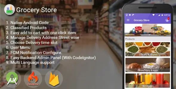Grocery Store Android App Android Ecommerce Mobile App template