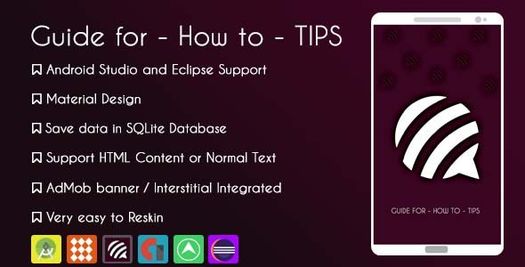 Guide for - How to - Tips Application + AdMob & GDPR Android  Mobile App template