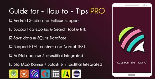Guide for - How to - Tips Application PRO & AdMob + GDPR Android  Mobile App template