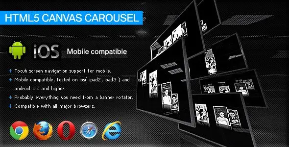 HTML5 Canvas Carousel Android  Mobile App template