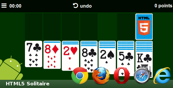 HTML5 Solitaire Android Game Mobile App template