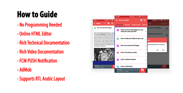 How to Guide - Native Android Multi-category Guidebook App | AdMob | FCM PUSH Notification Android News &amp; Blogging Mobile App template
