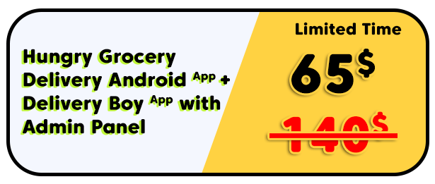 Hungry Grocery Delivery Android App and Delivery Boy App with Interactive Admin Panel - 1