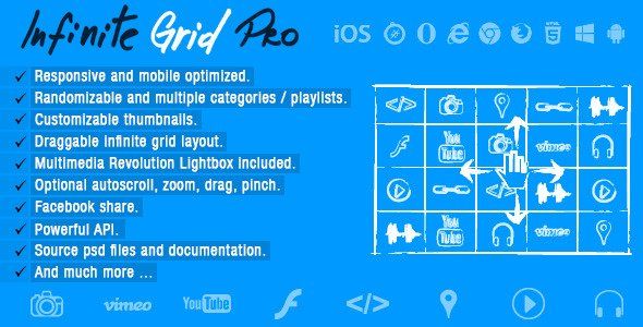 Infinite Grid Pro Android  Mobile App template