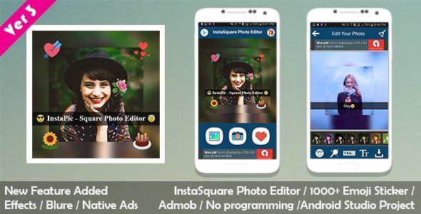 InstaSquare Photo Editor Android Utilities Mobile App template