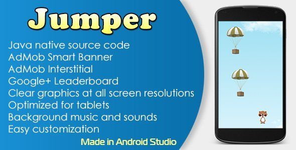 Jumper Game with AdMob and Leaderboard Android Game Mobile App template