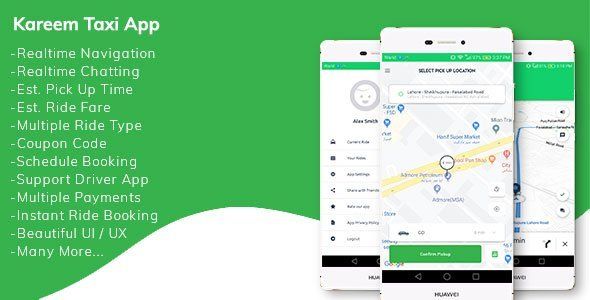 Kareem Taxi App - Cab Booking Solution + admin panel Android Travel Booking &amp; Rent Mobile App template