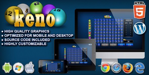 Keno - HTML5 Casino Game Android Game Mobile App template