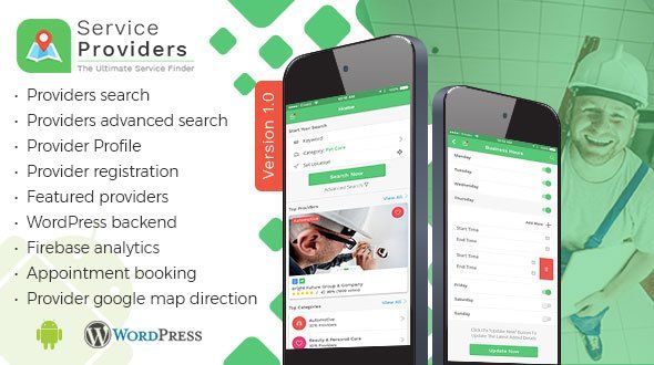 Listingo - Service Providers, Business Finder Android Native App Android Travel Booking &amp; Rent Mobile App template