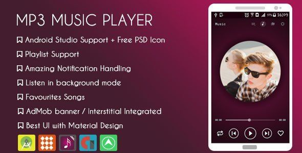 MP3 Music Player - AdMob & GDPR Android Music &amp; Video streaming Mobile App template