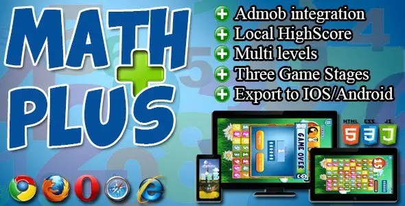 Math Plus Puzzle Android Game Mobile App template