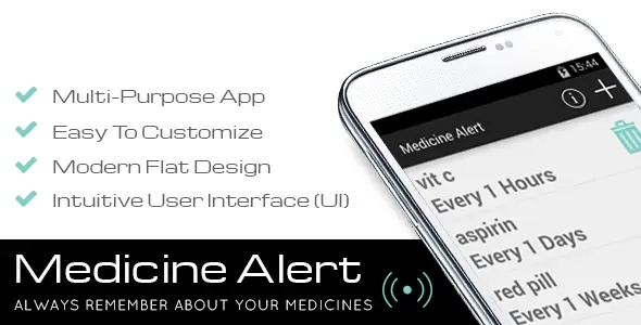 Medicine Alert Android  Mobile App template