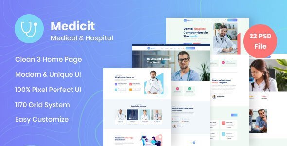 Medicit – Medical and Health Figma Template   Design 