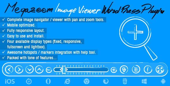 Mega Zoom & Pan Image Viewer Wordpress Plugin Android  Mobile App template