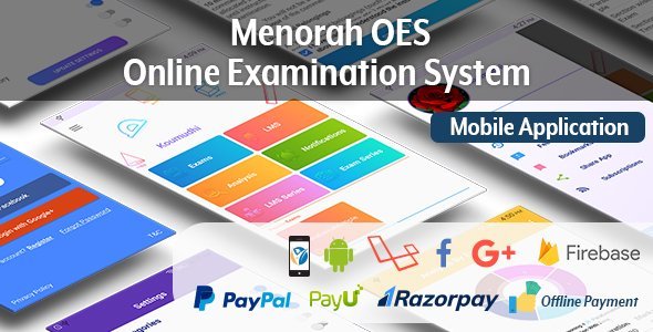 Menorah OES – Online Examination System Mobile App Android  Mobile App template
