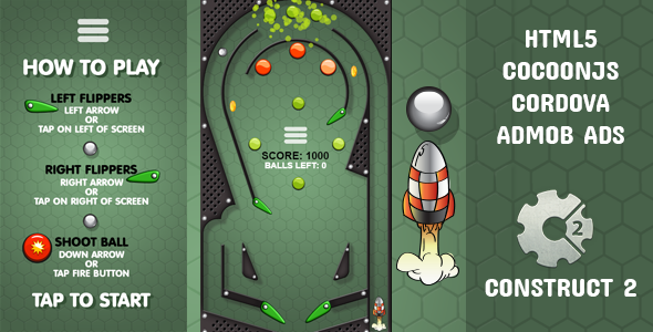 Metal PinBall Android Game Mobile App template