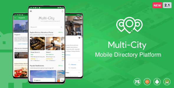 Multi-City ( City Directory Android App with Unlimited Cities ) 2.1 Android Mobile App template