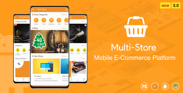 Multi-Store ( Mobile eCommerce Android App, Mobile Store App ) 3.0 Android Ecommerce Mobile App template