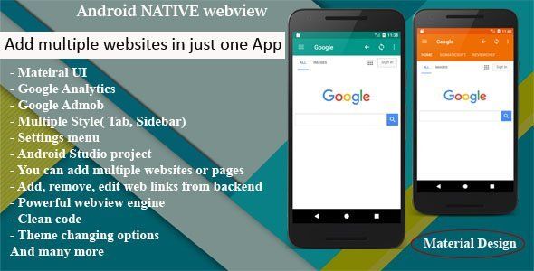 Multi Web App Android Native WebView | WebToApp template with Admob and Push Notifications Android  Mobile App template