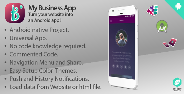 My Business App - Turn Your Website Into An Android App ! Android  Mobile App template