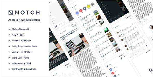 Notch - Android News Application 2.0 Android News &amp; Blogging Mobile App template