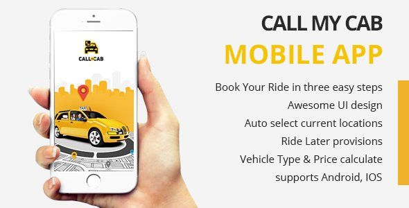 Online Taxi Booking App -Call My Cab Mobile App Android Travel Booking &amp; Rent Mobile App template