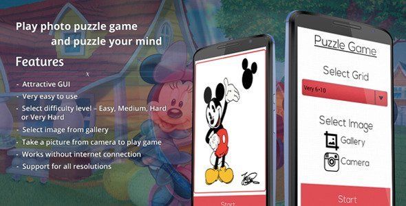 Photo Puzzle Android Game Mobile App template