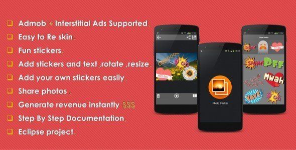 Photo Sticker With Admob Android  Mobile App template