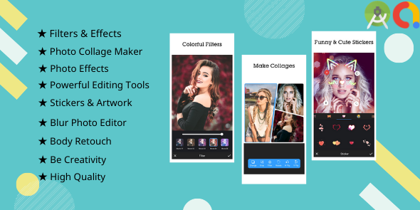 Picee - Photo Editor, Collage Maker Android Utilities Mobile App template