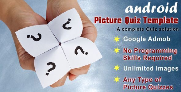 Picture Quiz Template With Google Admob Android Game Mobile App template