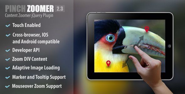 Pinch Zoomer jQuery Plugin Android  Mobile App template