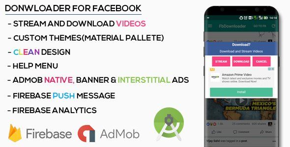 Premium Facebook Downloader Android Books, Courses &amp; Learning Mobile App template