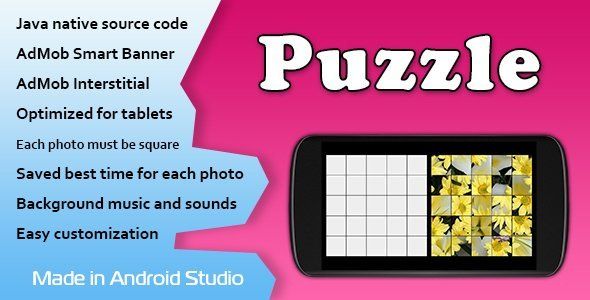 Puzzle Game with AdMob Android Game Mobile App template