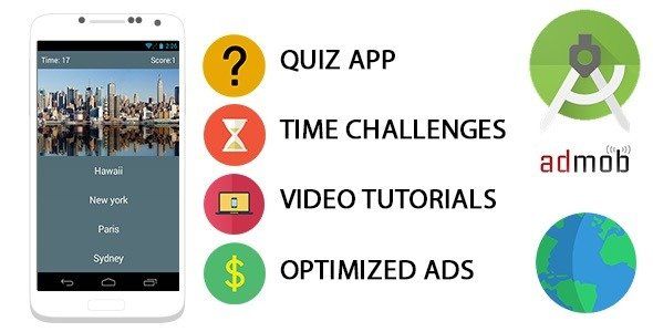 Quiz App Template For Android Android  Mobile App template